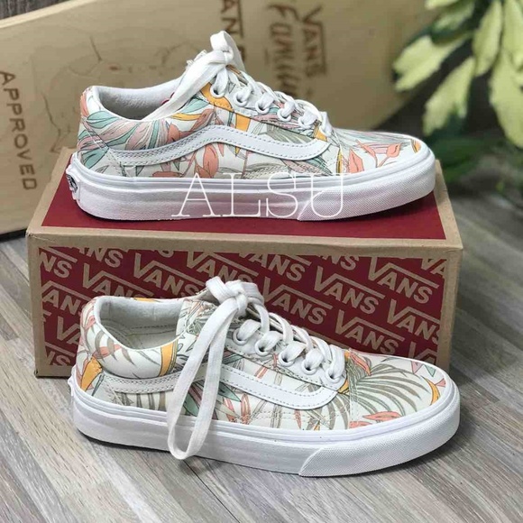 NWT VANS Old Skool California Floral Cream Kid’s - Picture 4 of 7